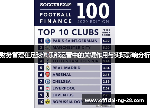 财务管理在足球俱乐部运营中的关键作用与实际影响分析 财务管理在足球俱乐部运营中的关键作用与实际影响分析